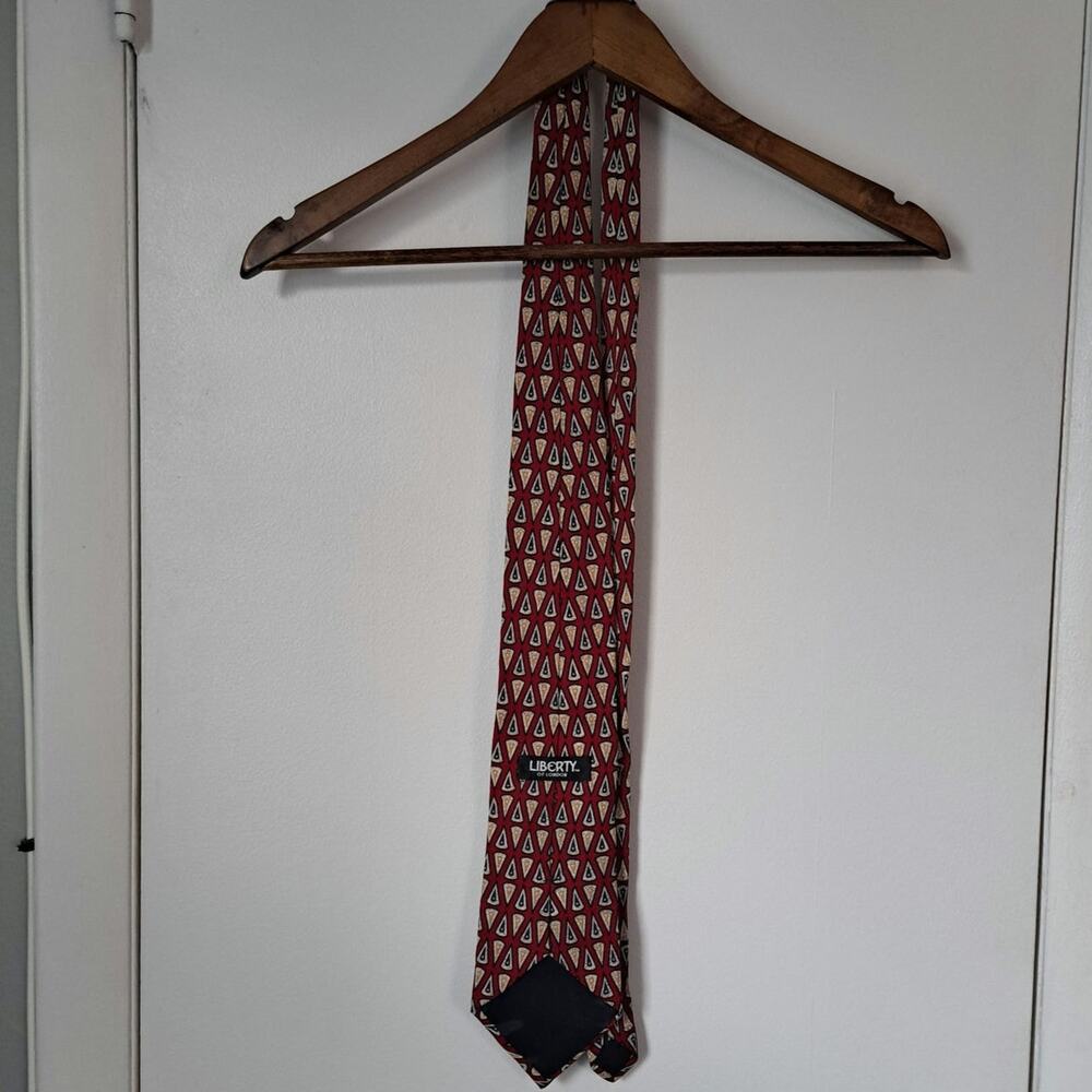 Liberty of London Silk NeckTie. Red - Picture 4 of 6